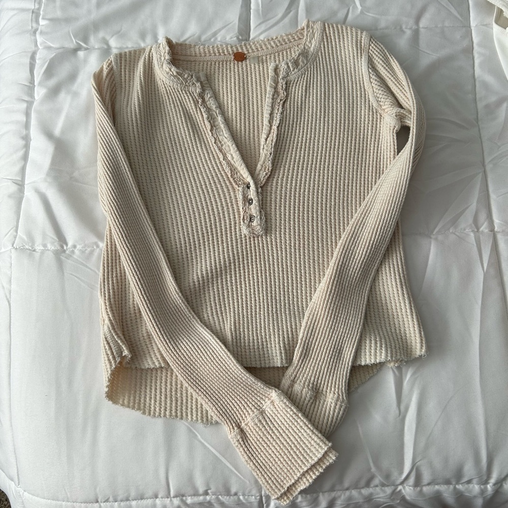 Cream long sleeve top